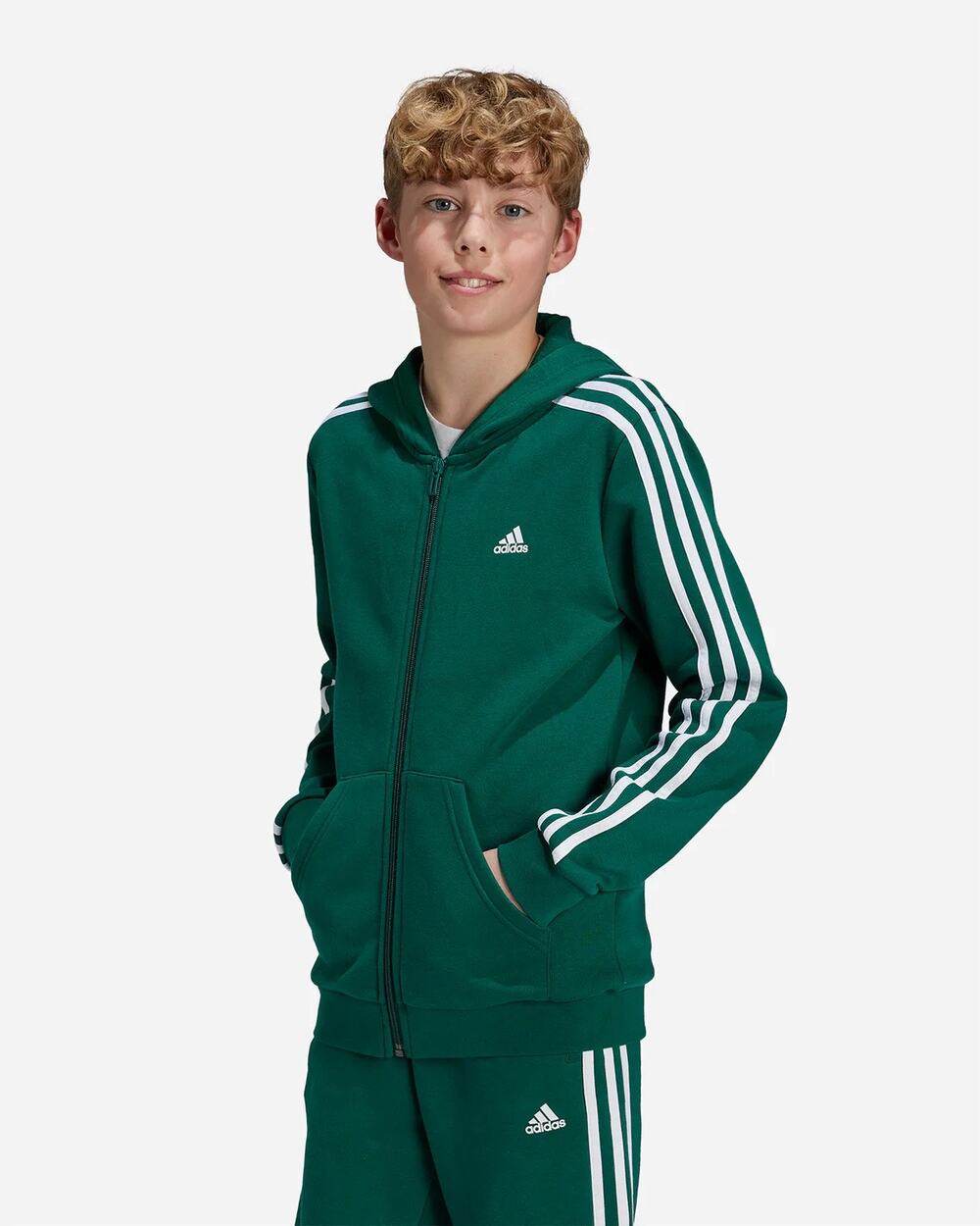 Adidas Boy’s Green Hooded Track Jacket Size 3T
